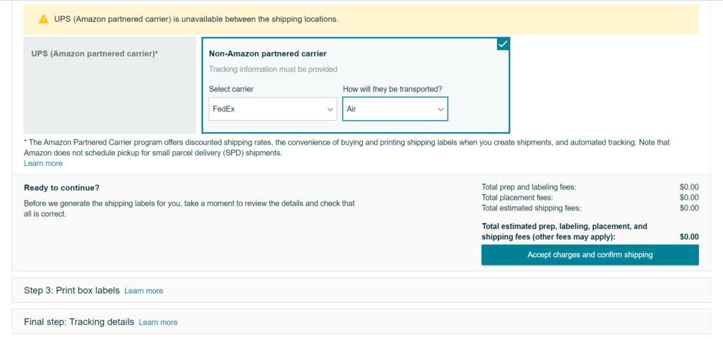 shipping plan